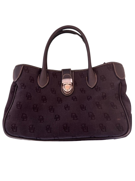 Dooney & Bourke Handbags - Dooney & Bourke DB Signature Black Canvas‎ & Leather Tote Satchel